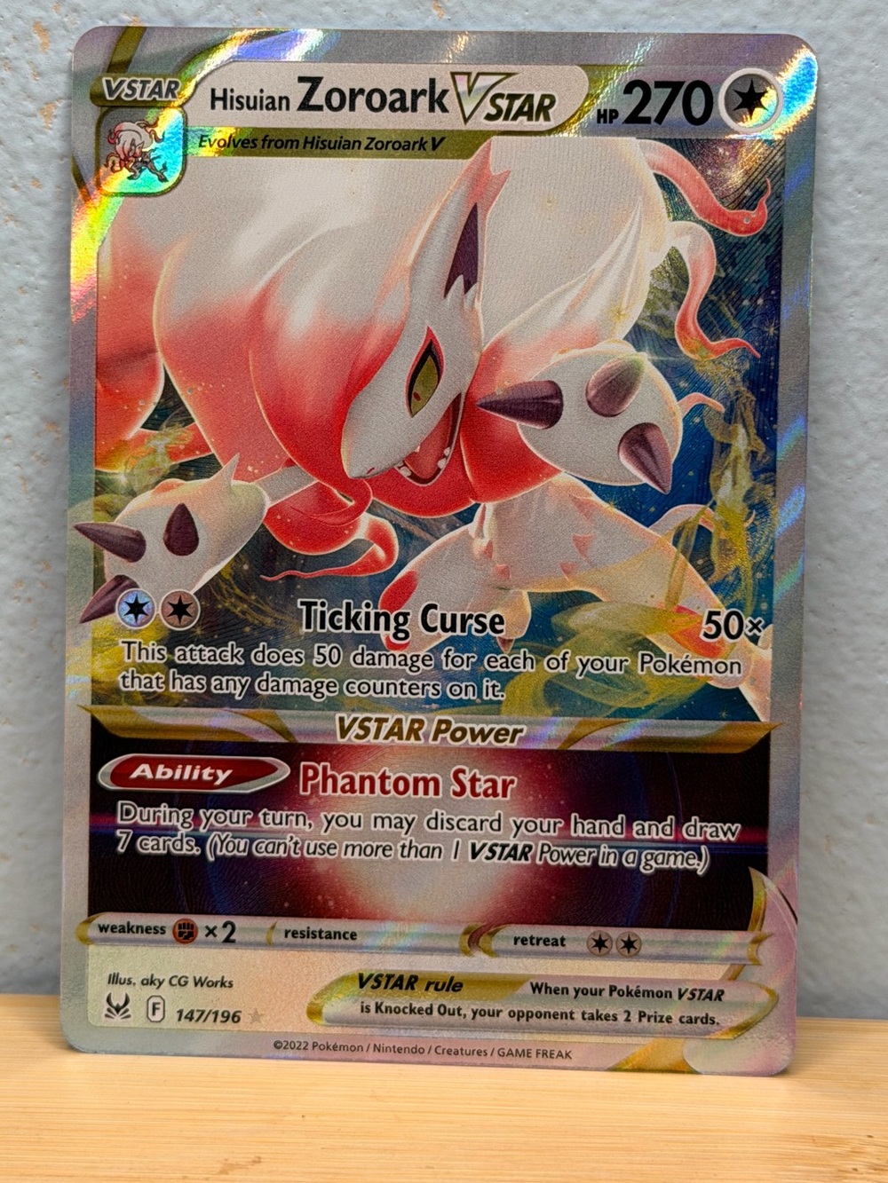 Hisuian Zoroark VSTAR - 147/196 Ultra Rare Lost Origin NM Pokemon TCG